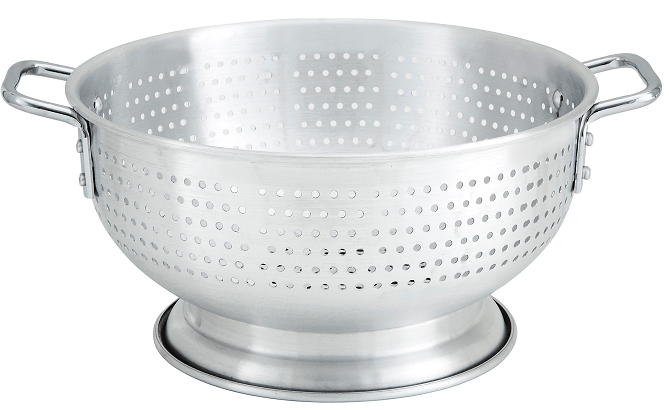 Winco Aluminum Colander with Base and Handle, 11 Quart -- 6 per case