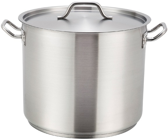 Winco Stainless Steel Stock Pot with Cover, 32 Quart
