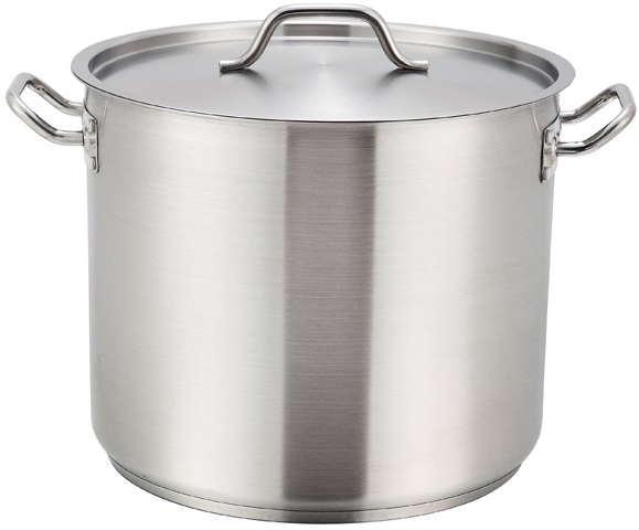 Winco Stainless Steel Stock Pot with Cover, 40 Quart