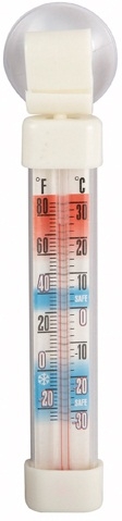 Winco Refrigerator/Freezer Thermometer with Suction Cup, 2 7/8 inch Long
