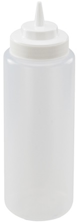 Winco Clear Wide Mouth 32 Ounce Squeeze Bottle, 6 count per pack