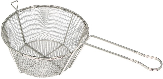Winco Round 6 Mesh Wire Fry Basket, 9 5/8 x 9 5/8 x 4 15/16 inch -- 12 per case