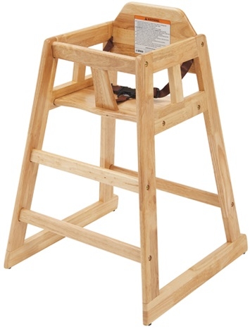 Winco Assembled Natural Wooden High Chair -- 2 per case