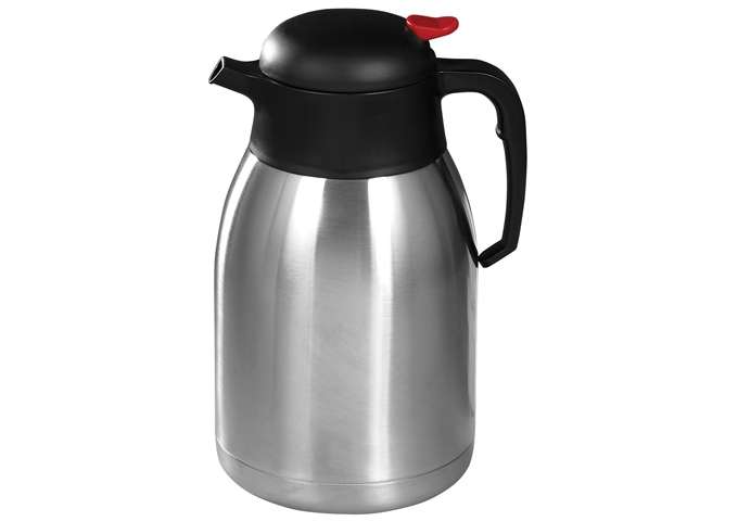 Winco Stainless Steel Push Button Lined Insulated Carafe, 2 Liter