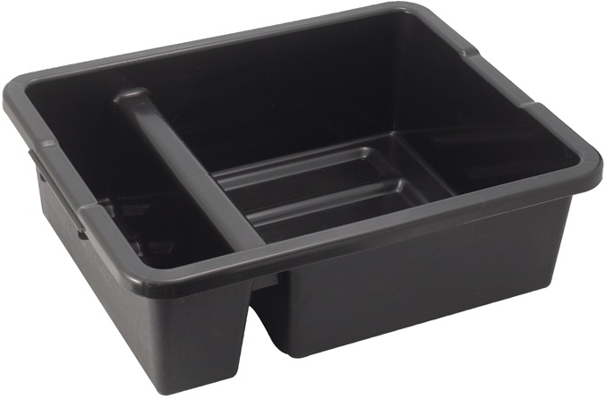 Winco Black Heavyweight Divided Bus Box, 21 x 16 3/4 x 6 1/2 inch