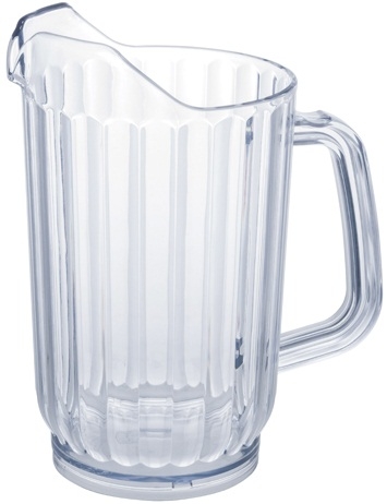 Winco SAN Plastic Clear Water Pitcher, 32 Ounce.