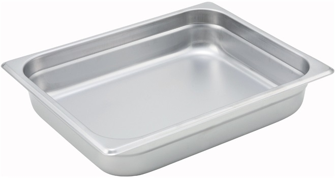 Winco 23 Gauge Stainless Steel Half Size Anti Jam Steam Pan, 2.5 inch