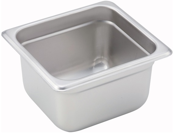 Winco 23 Gauge Stainless Steel Sixth Size Anti Jam Steam Pan, 4 inch Depth