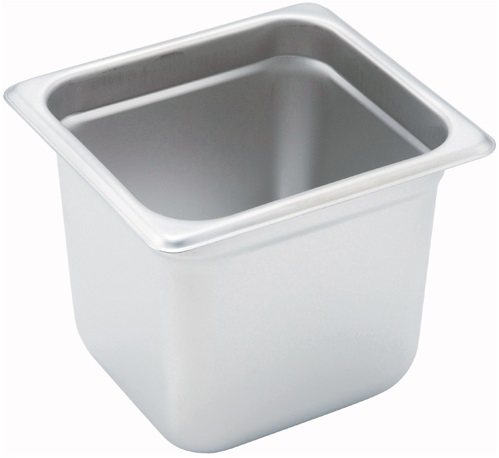 Winco 23 Gauge Stainless Steel Sixth Size Anti Jam Steam Pan, 6 inch Depth