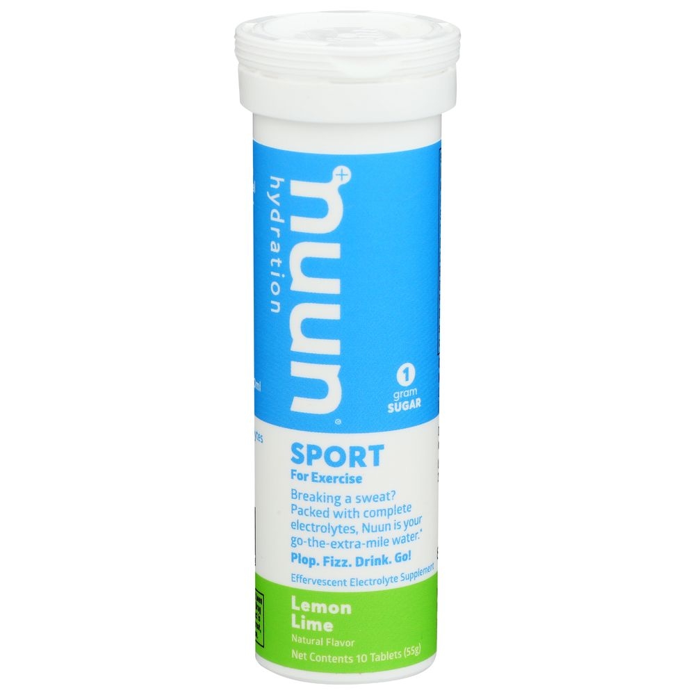 Nuun Lemon and Lime Electrolyte Drink Tablet, 10 count per pack -- 8 per case.