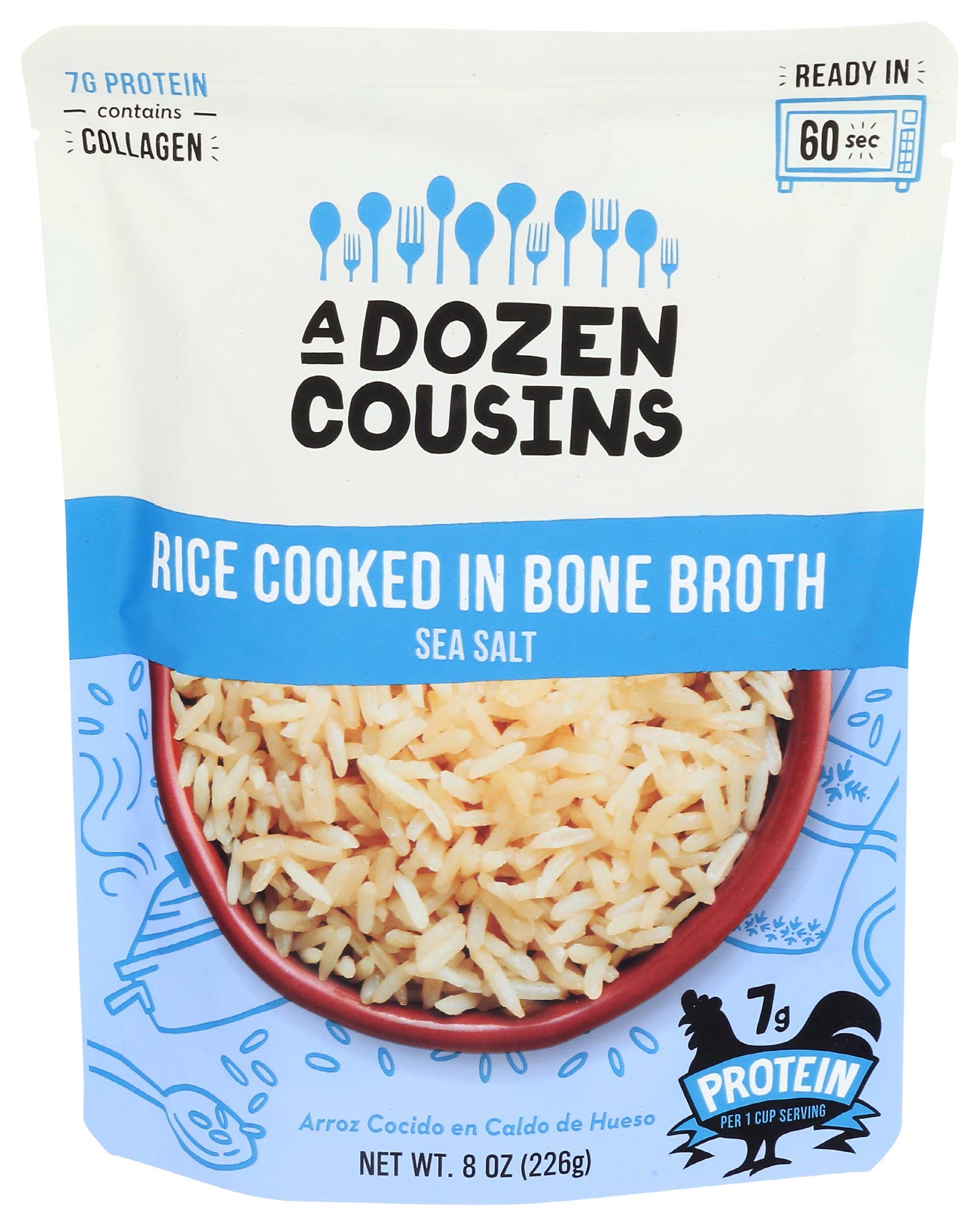 A Dozen Cousins Sea Salt Rice Cooked in Bone Broth, 8 Ounce -- 6 per case