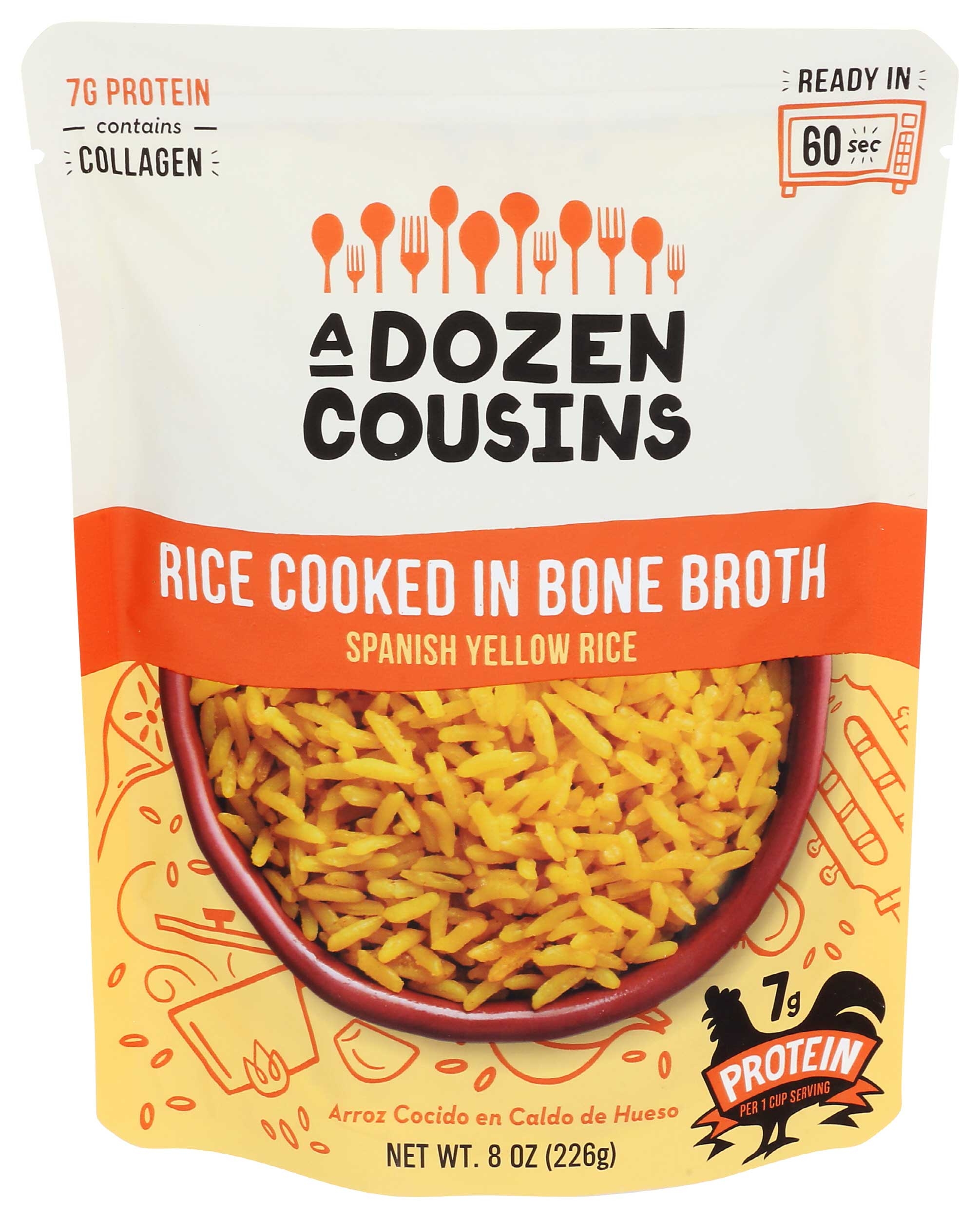 A Dozen Cousins Spanish Yellow Rice Cooked in Bone Broth, 8 Ounce -- 6 per case