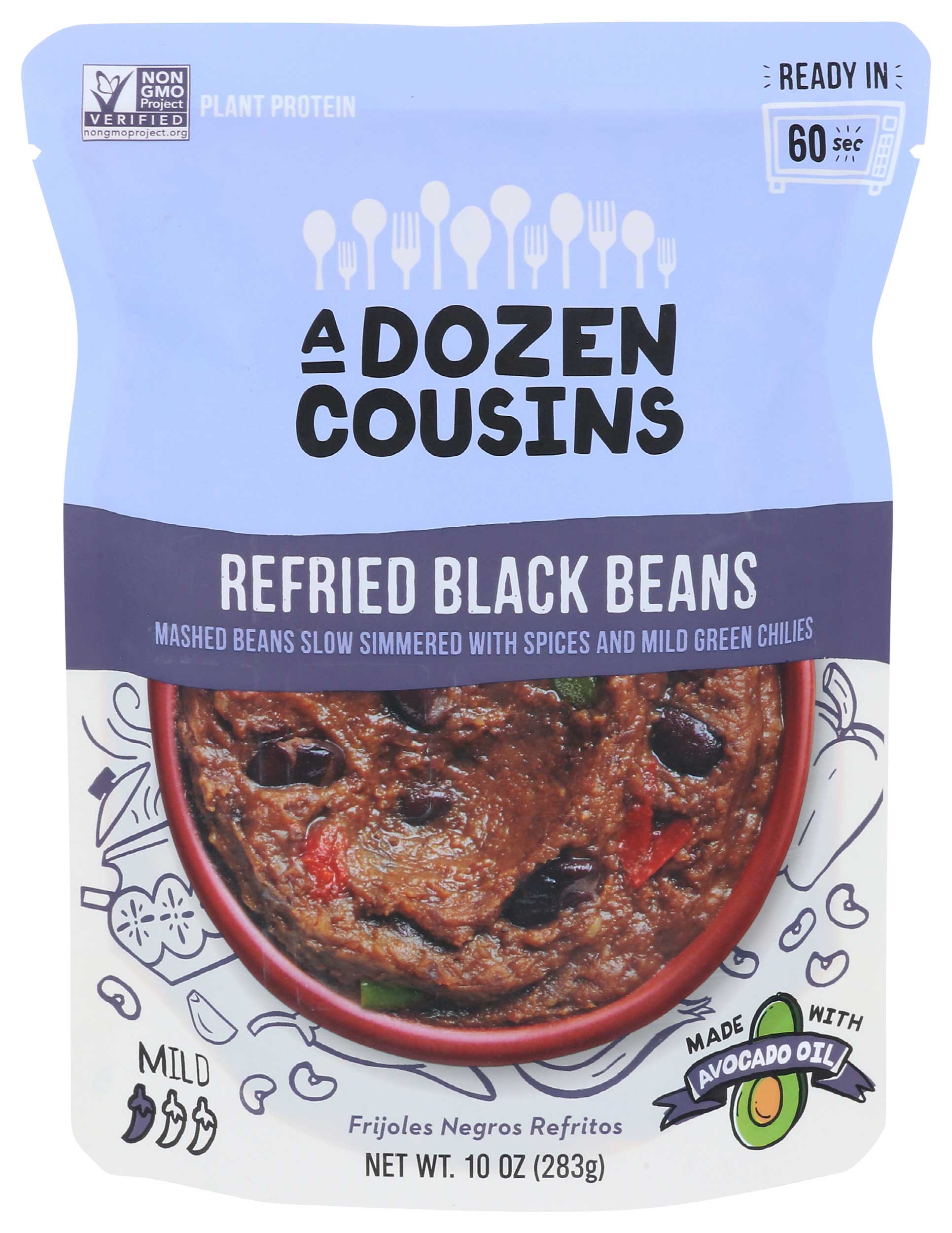 A Dozen Cousins Refried Black Beans, 10 Ounce -- 6 per case