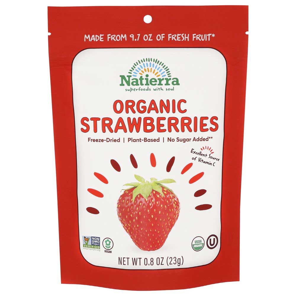 Natierra Organic Freeze Dried Strawberry Fruit, 0.8 Ounce -- 12 per case