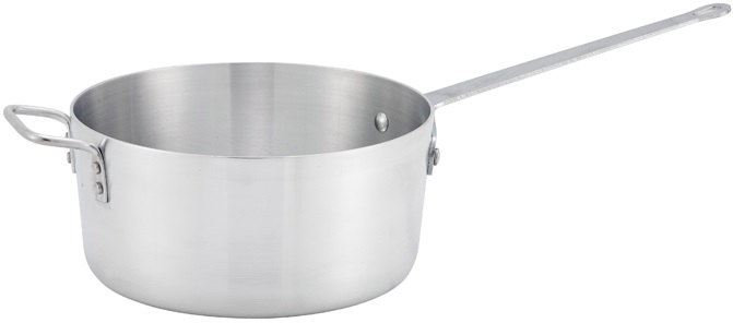Winco Tapered Aluminum Sauce Pan with Helper Handle, 7 Quart