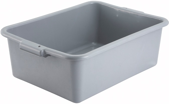 Winco Standard Weight Gray Dish Box, 21 1/2 x 15 x 7 inch -- 6 per case