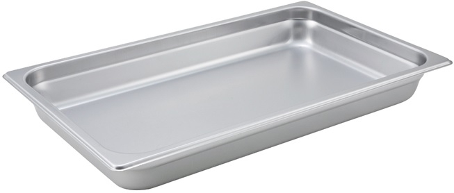 Winco 22 Gauge Stainless Steel Full Size Anti-Jam Steam Pan, 2.5 inch Depth