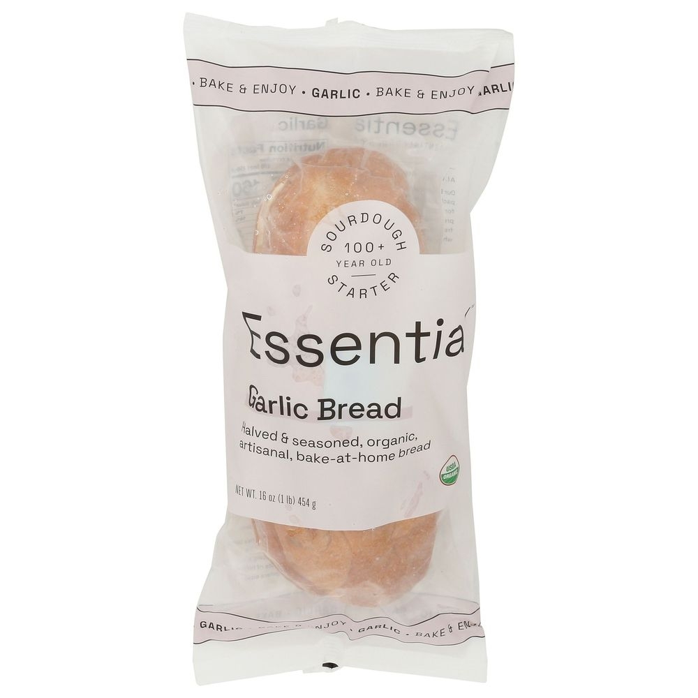 Essential Organic Garlic Bread - Take and Bake Bag, 16 Ounce -- 16 per case