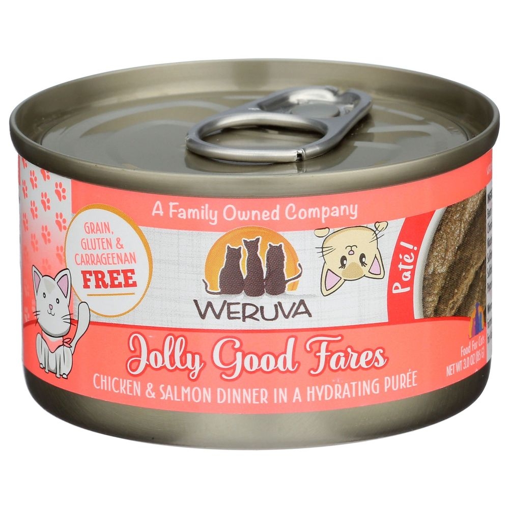 Weruva Jolly Good Fares Chicken and Salmon Dinner in a Hydrating Puree Cat Food, 3 Ounce -- 12 per case