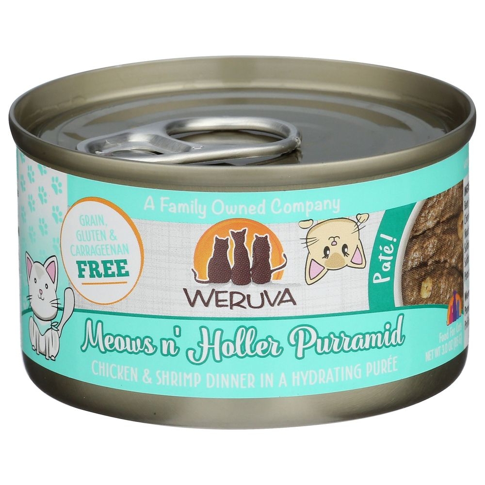 Weruva Meows N Holler Purramid Chicken and Shrimp Dinner in a Hydrating Puree Cat Food, 3 Ounce -- 12 per case
