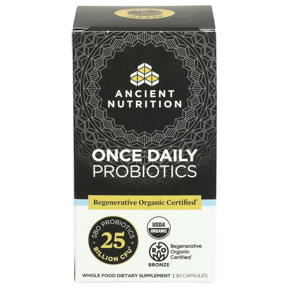 Ancient Nutrition Organic Once Daily Probiotics Capsules, 30 count -- 3 per case