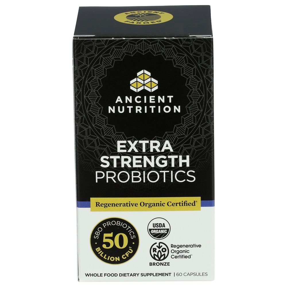 Ancient Nutrition Organic Extra Strength Probiotics Capsules, 60 count -- 3 per case