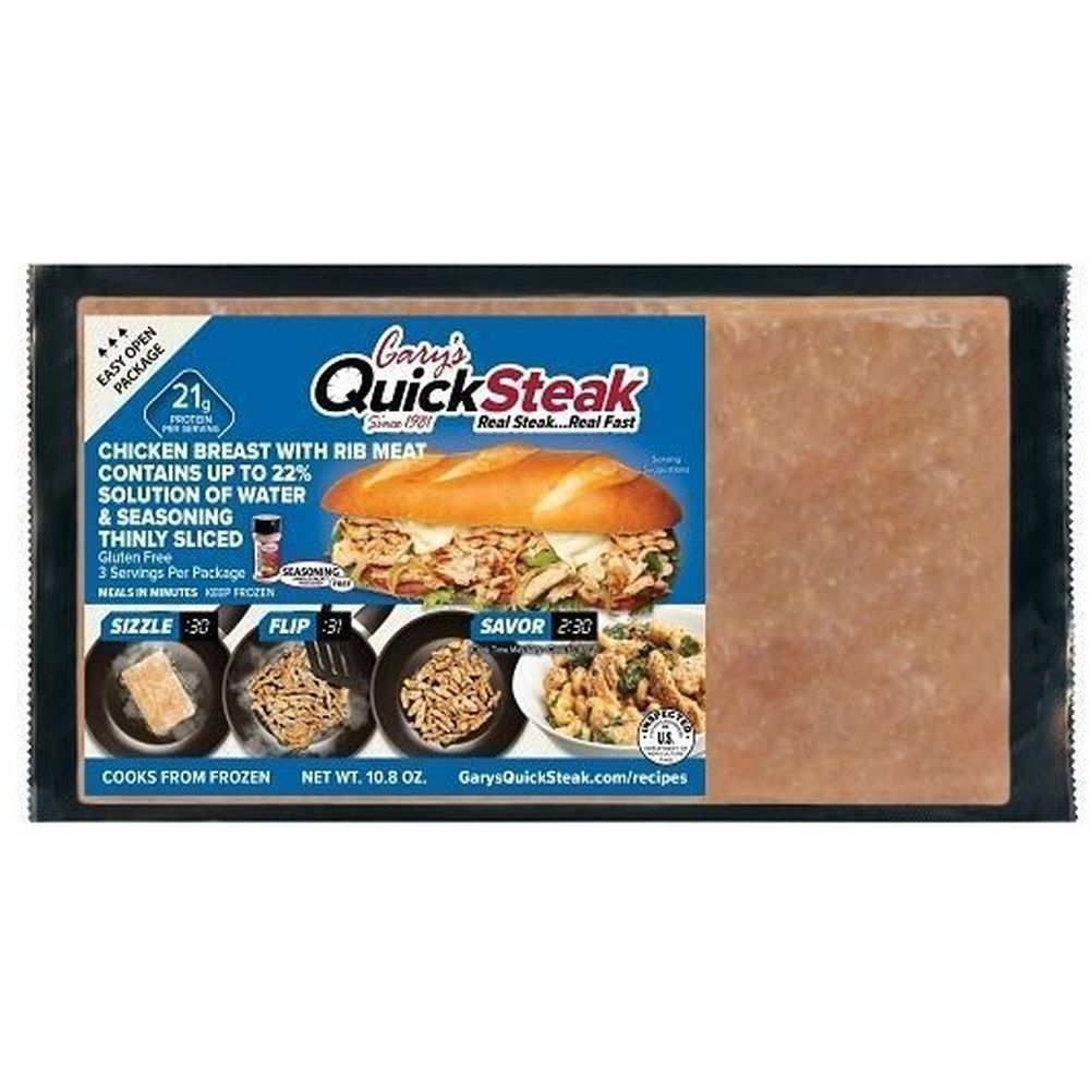 Garys Quicksteak Lightly Marinated Quick Release Chicken Philly Steak, 10.8 Ounce -- 15 per case