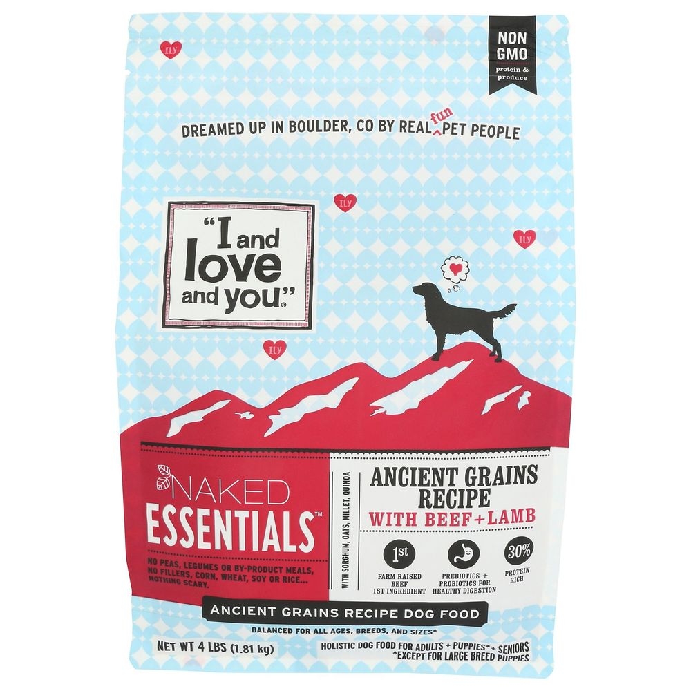 I and Love and You Naked Essentials Ancient Grains Beef and Lamb Dog Food, 4 Pound -- 4 per case