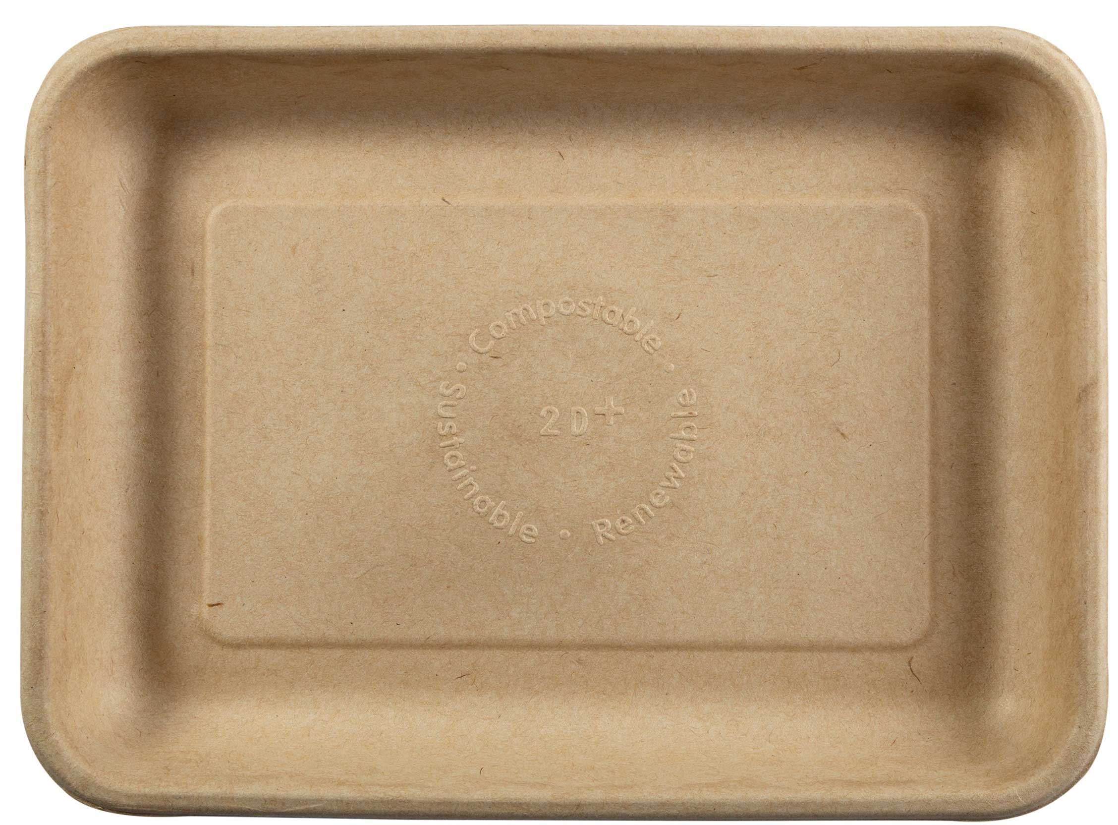 Primeware Tan Fiber Tray, 8.9 x 6.5 x 1 inch -- 500 per case.