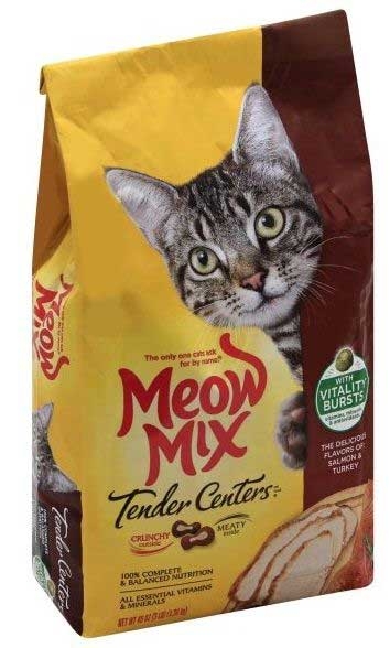 Meow Mix Tender Centers Salmon and Turkey with Vitality Bursts Cat Food, 3 Pound -- 4 per case.