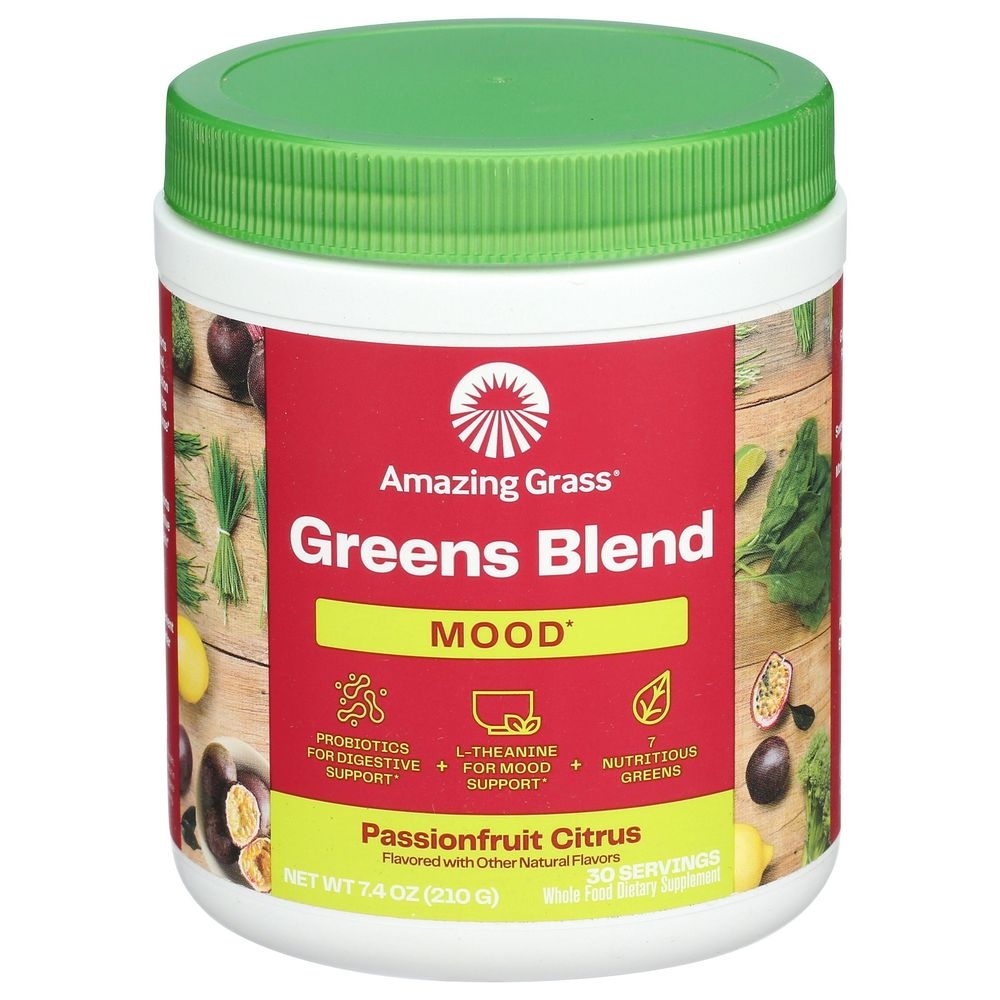 Amazing Grass Mood Passion Fruit Citrus Greens Blend Powder, 7.4 Ounce