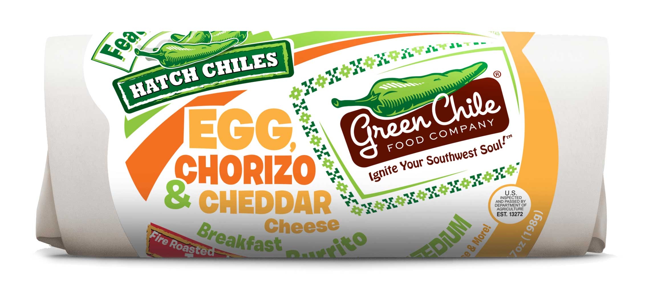 Green Chile Food Egg and Chorizo Breakfast Burrito with Hashbrowns Green Chile Cheddar and Salsa, 7 Ounce -- 12 per case.