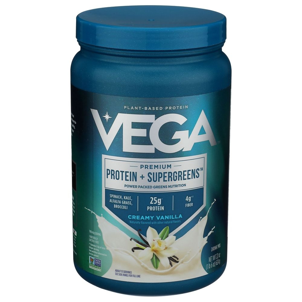 Vega Protein and Supergreens Vanilla Drink Mix, 22 Ounce