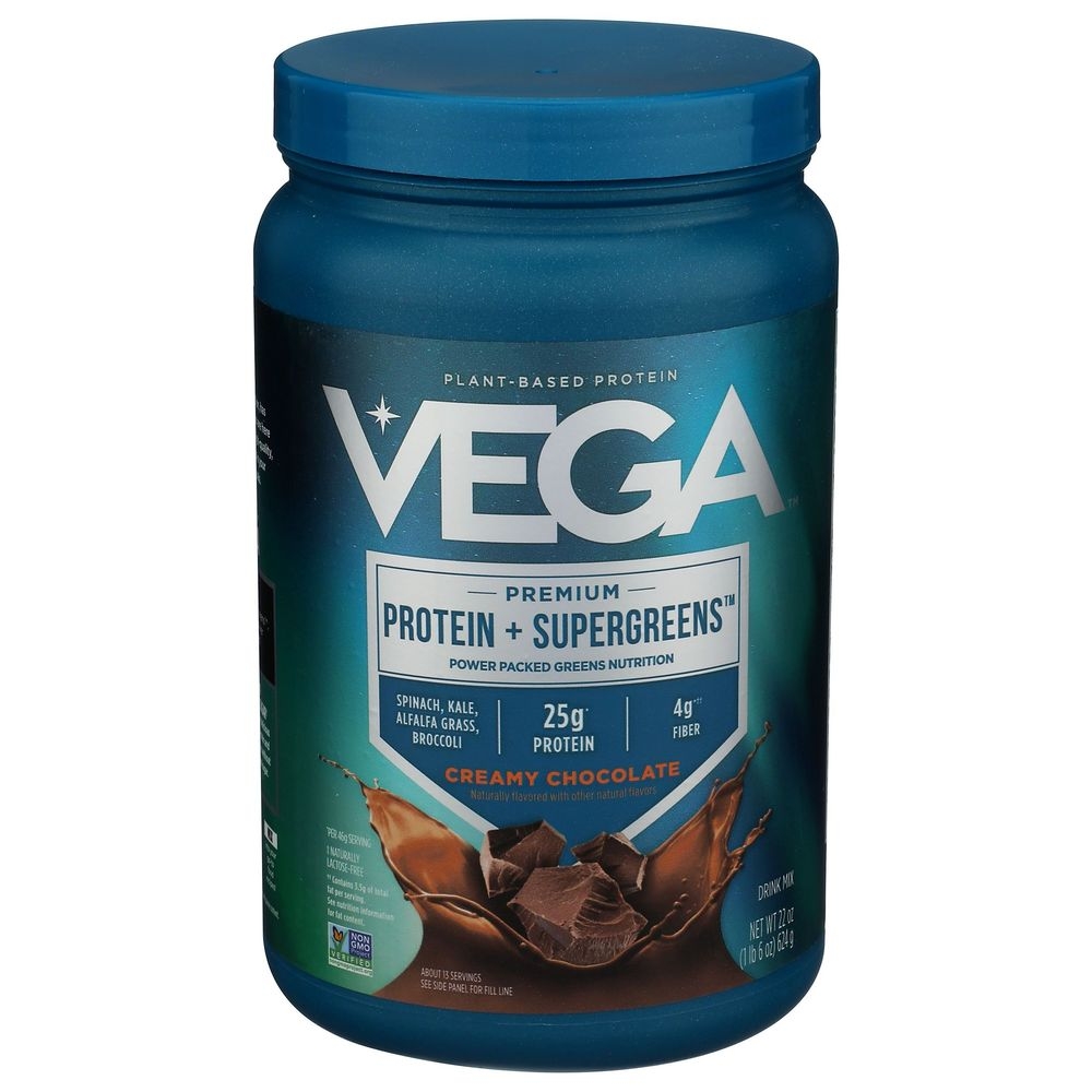 Vega Protein and Supergreens Creamy Chocolate Drink Mix, 22 Ounce