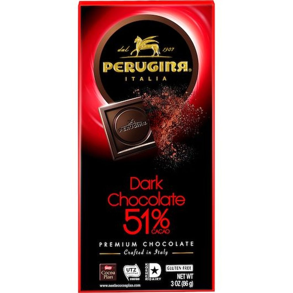 Perugina 51 Percent Cacao Dark Chocolate Bar, 3 Ounce -- 12 per case
