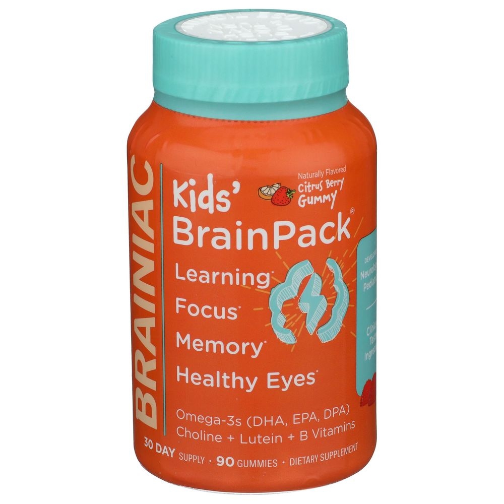 Brainiac BrainPack Kids Daily Gummies, 90 count -- 6 per case