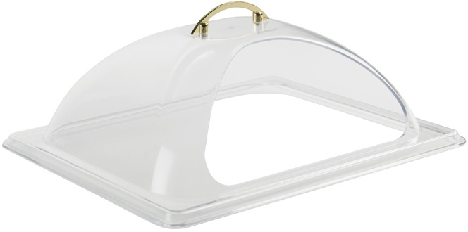 Winco Polycarbonate Half Size Cut-Out Opening Dome Cover Only, 13.5 x 11 inch