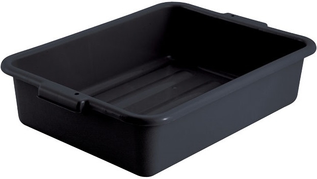 Winco Polypropylene Black Standard Weight Dish Box, 20 1/4 x 15 1/2 x 5 inch