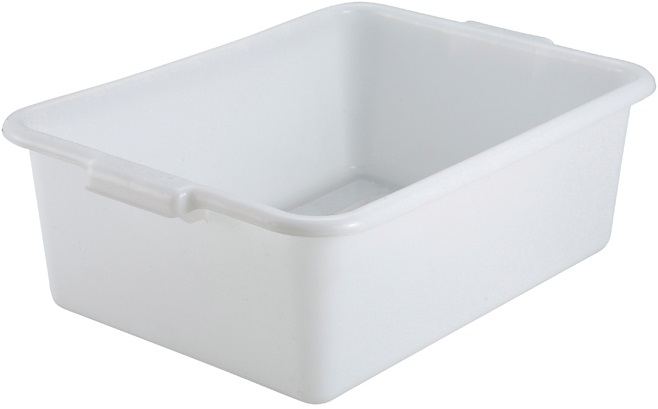 Winco Standard Weight White Dish Box, 21 1/2 x 15 x 7 inch