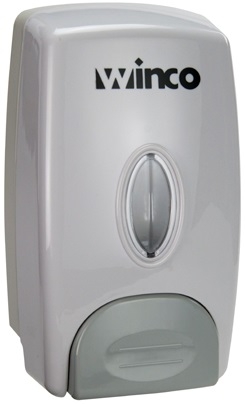 Winco White Wall Mount Manual Soap Dispenser, 1 Liter