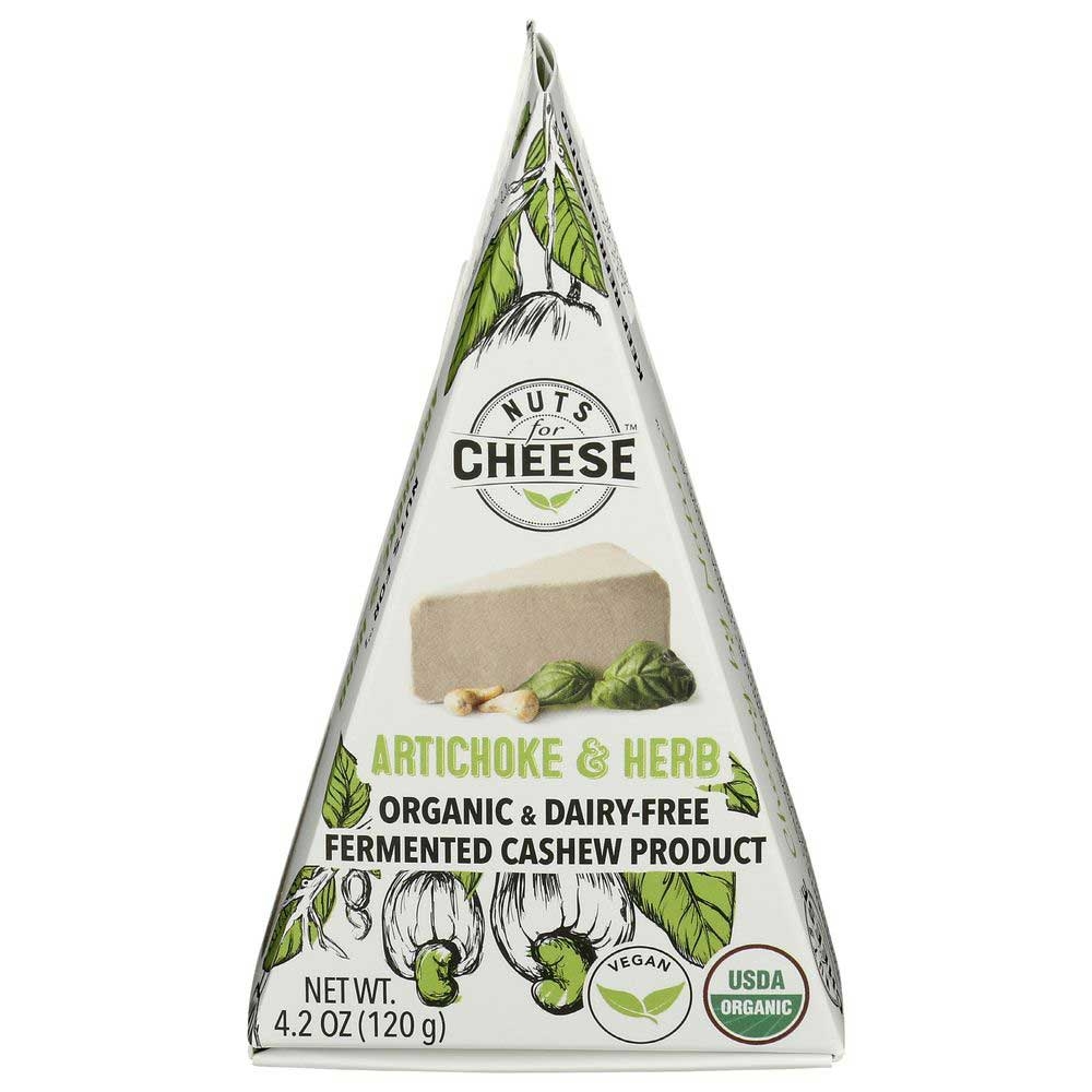 Nuts for Cheese Organic Artichoke and Herb Wedge Cheese, 4.23 Ounce -- 6 per case