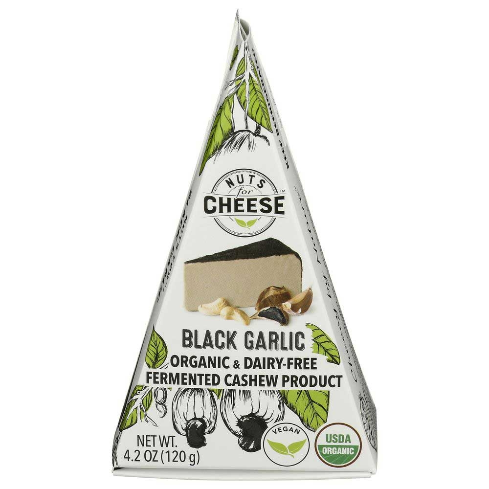 Nuts for Cheese Organic Black Garlic Wedge Cheese, 4.23 Ounce -- 6 per case