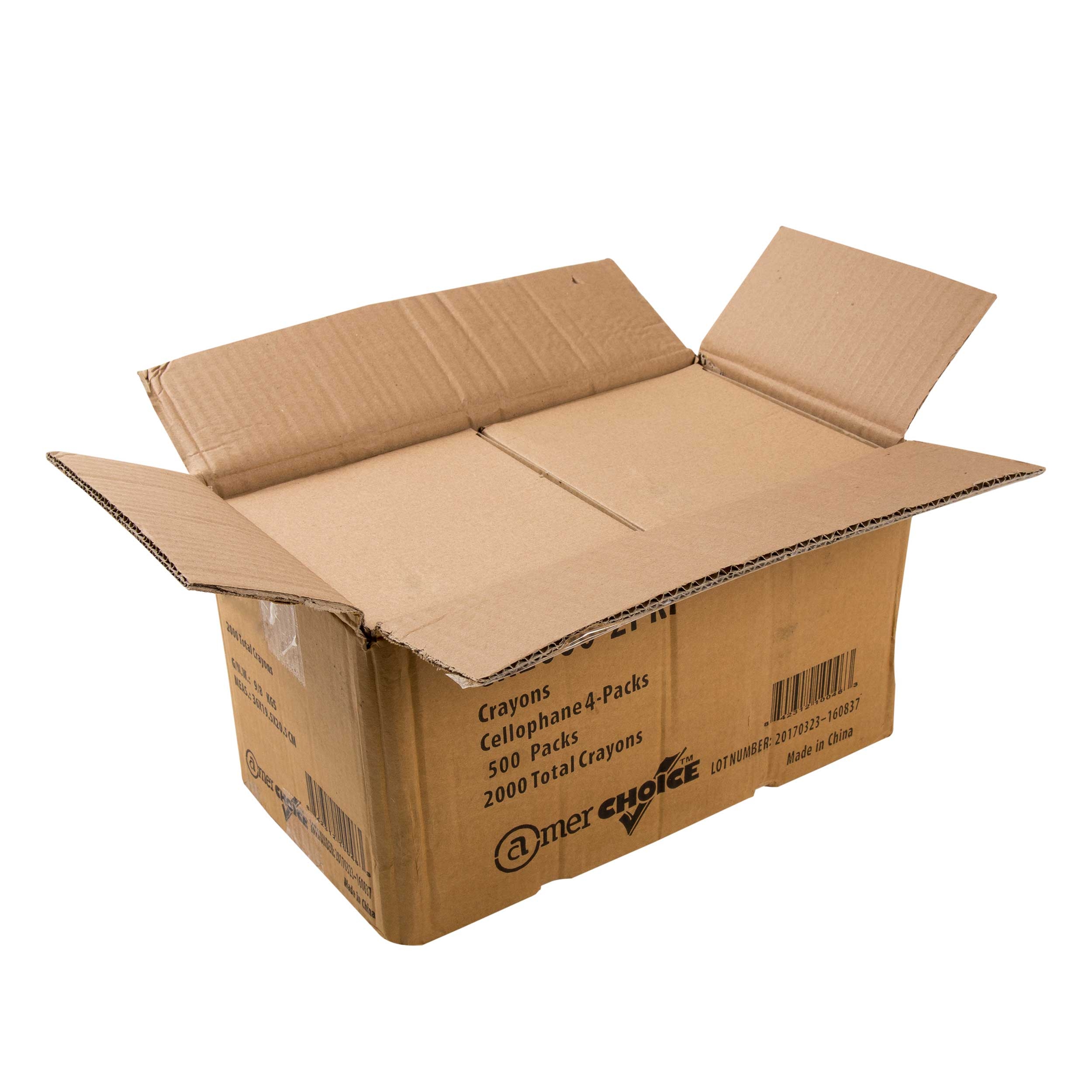 Amerchoice Cellophane Yellow Red Green Blue Round Crayon -- 2000 per case.