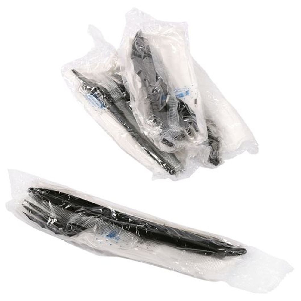 AmerCareRoyal Black Knife Fork Napkin Meal Kit, 500 count