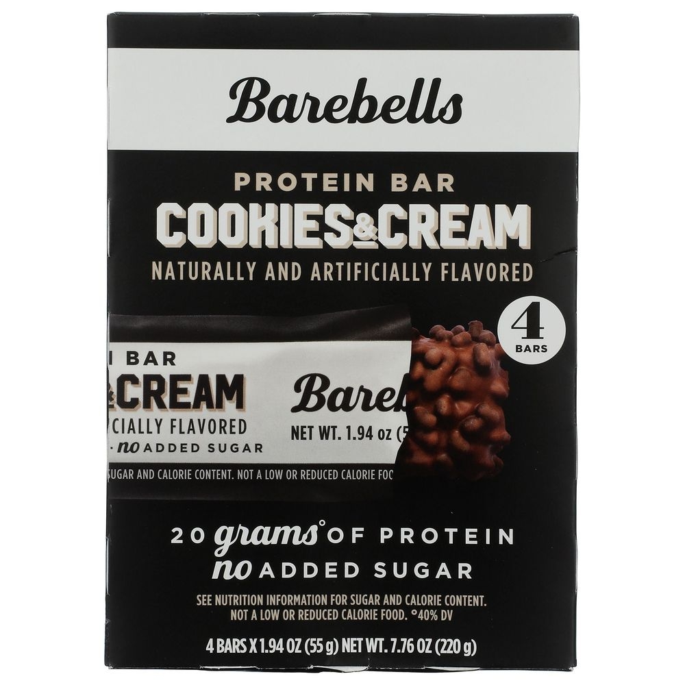 Barebells 1.94 Ounce Cookies and Cream Protein Bar, 4 count -- 6 per case