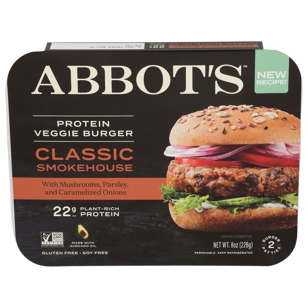 Abbots Butcher Classic Smokehouse Protein Veggie Burger, 8 Ounce -- 6 per case