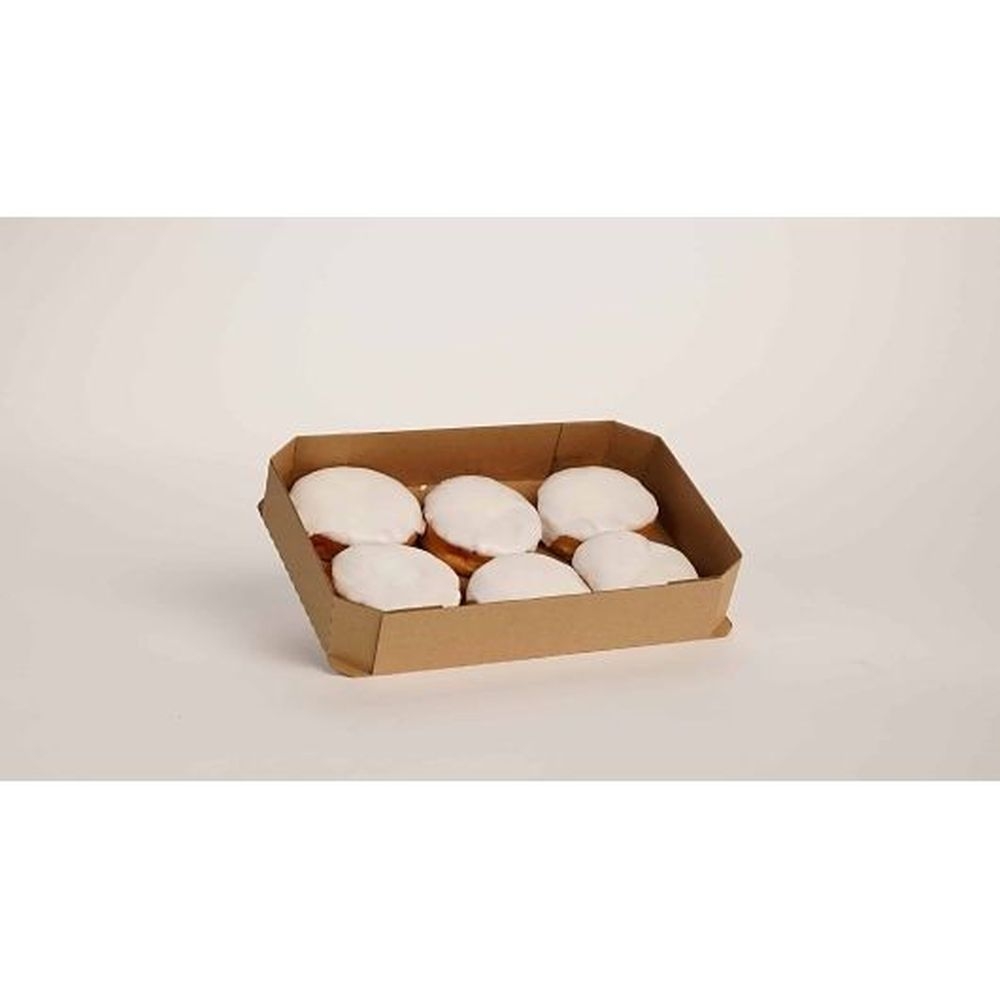 Talerico Bakery Vanilla Iced Raspberry Filled Bismark Donut, 4 Ounce - 24 per case