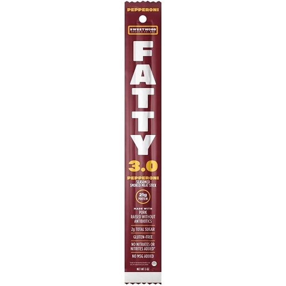 Fatty Pepperoni Seasoned Smoked Meat Stick, 3 Ounce -- 80 per case