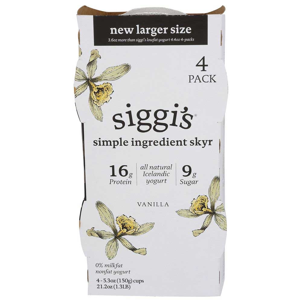 Siggis Vanilla Non Fat Skyr Yogurt, 5.3 Ounce -- 16 per case
