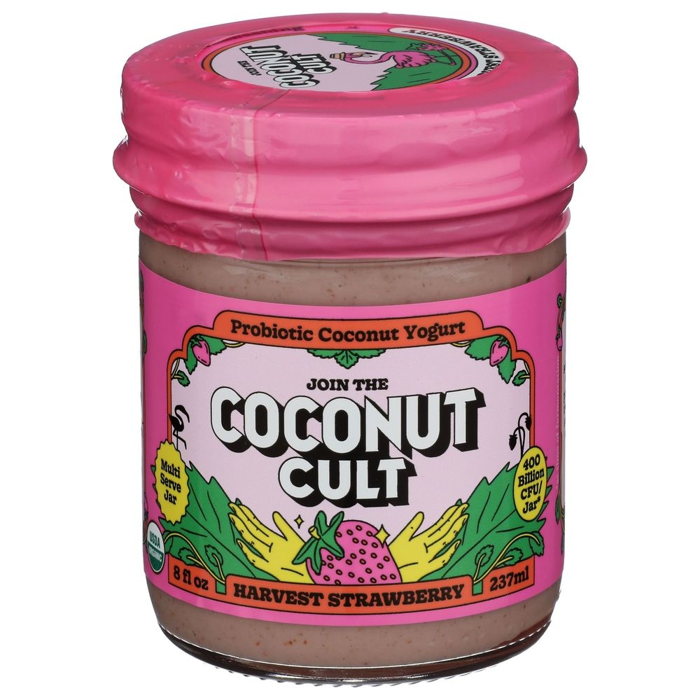 The Coconut Cult Organic Harvest Strawberry Probiotic Coconut Yogurt, 8 Fluid Ounce -- 6 per case